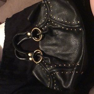 Black leather bag